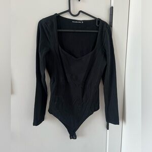 Abercrombie Long-Sleeve Cotton Squareneck Bodysuit